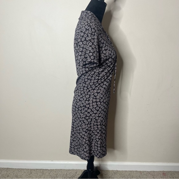 UNIF Women’s Corin Black Gray Floral Short Sleeve Lace Up Stretchy Mini Dress M - Picture 3 of 12